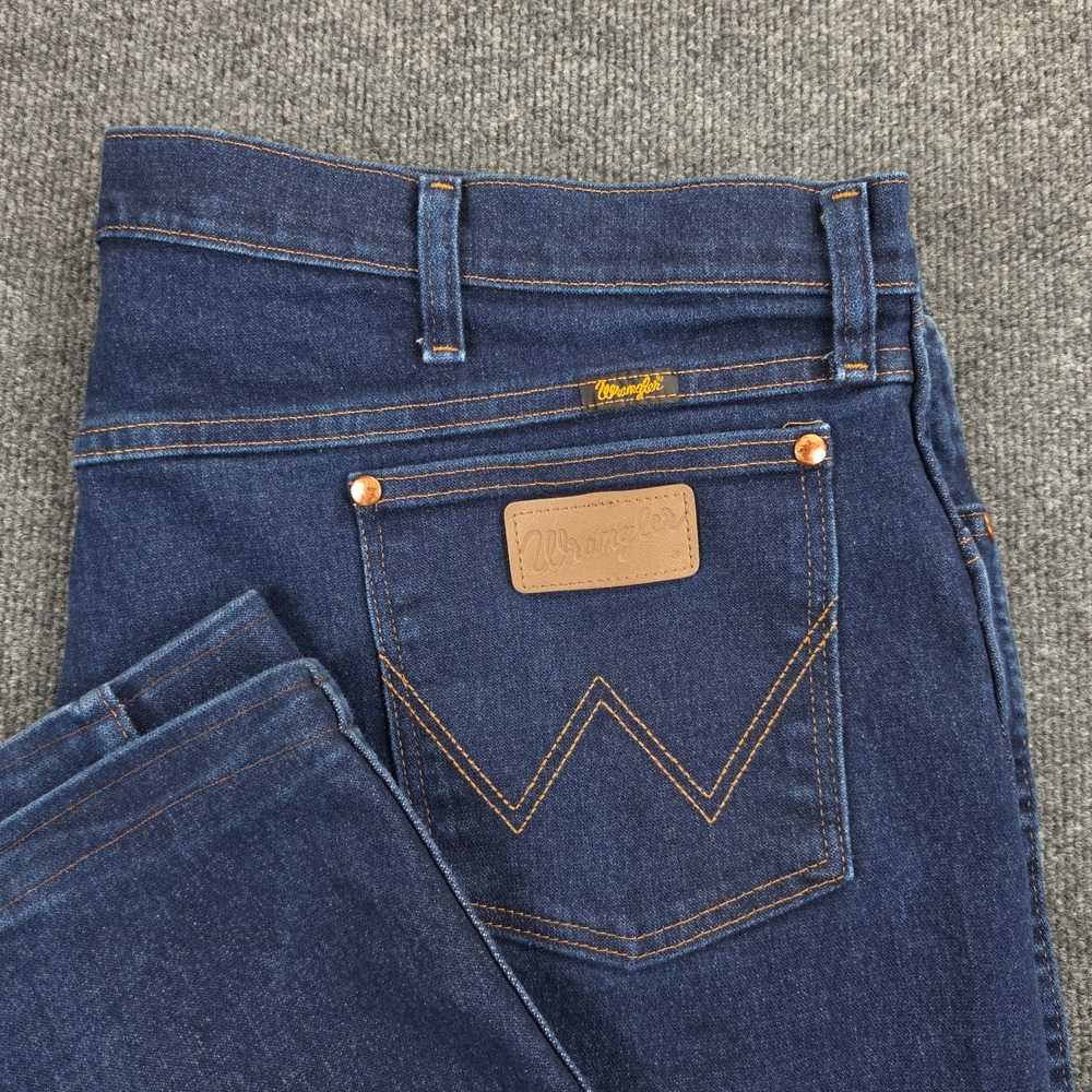 Wrangler 13MAFPW Cowboy Cut Active Flex Original Fit Jeans Men's 44x34 Dark Wash - Picture 1 of 9